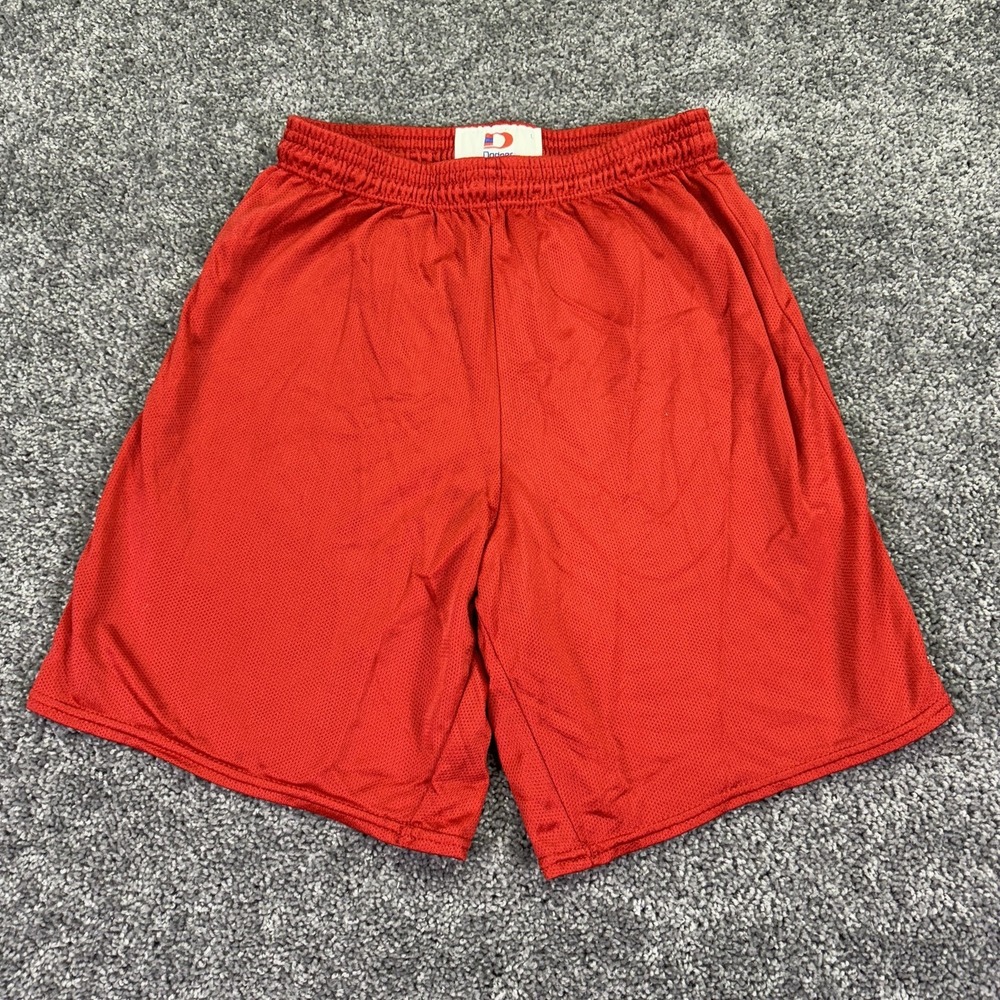 Vtg Dodger Shorts Mens Large Red Mesh Athletic Basketball Gym Made In USA
